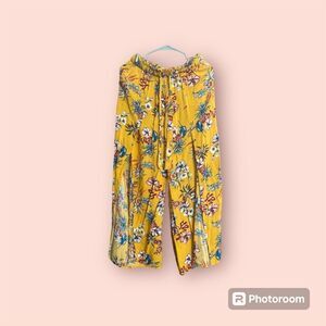 🥳 $15 EUC Women's Blue Island Floral Wide Leg Pants M